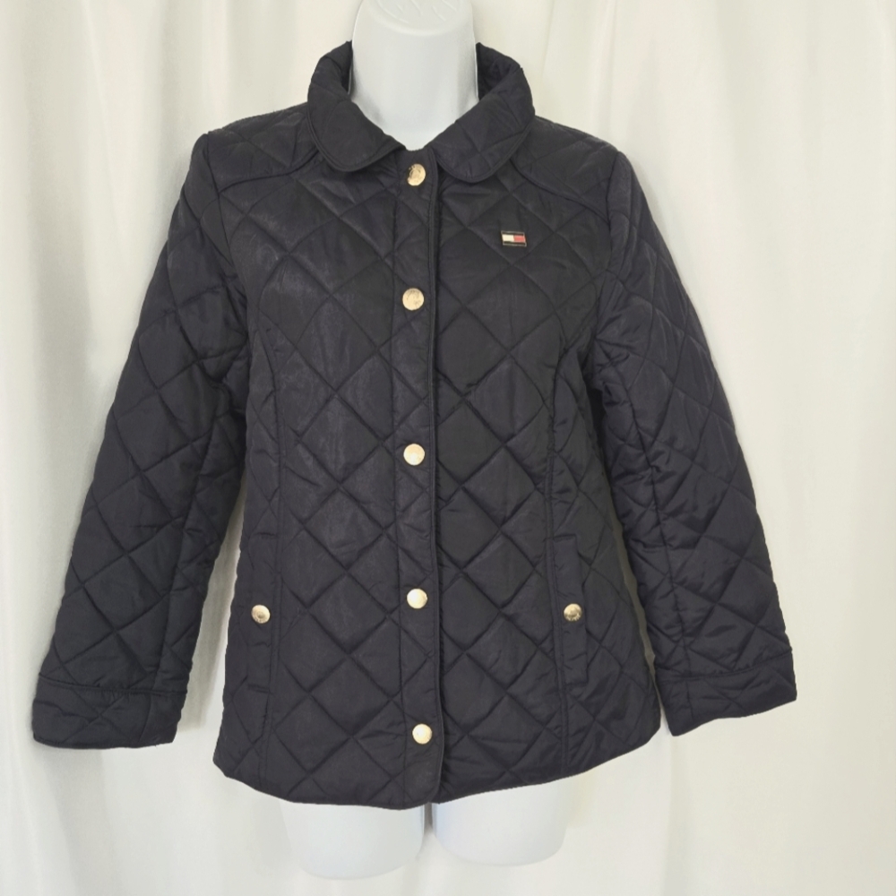 Tommy Hilfiger Navy Quilted Puffer Warm Jacket Size L